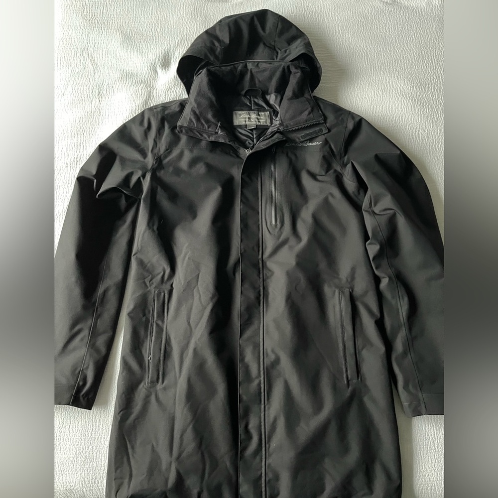 Eddie Bauer Mainstay 2.0 Insulated Trench Coat - Black, Medium Tall